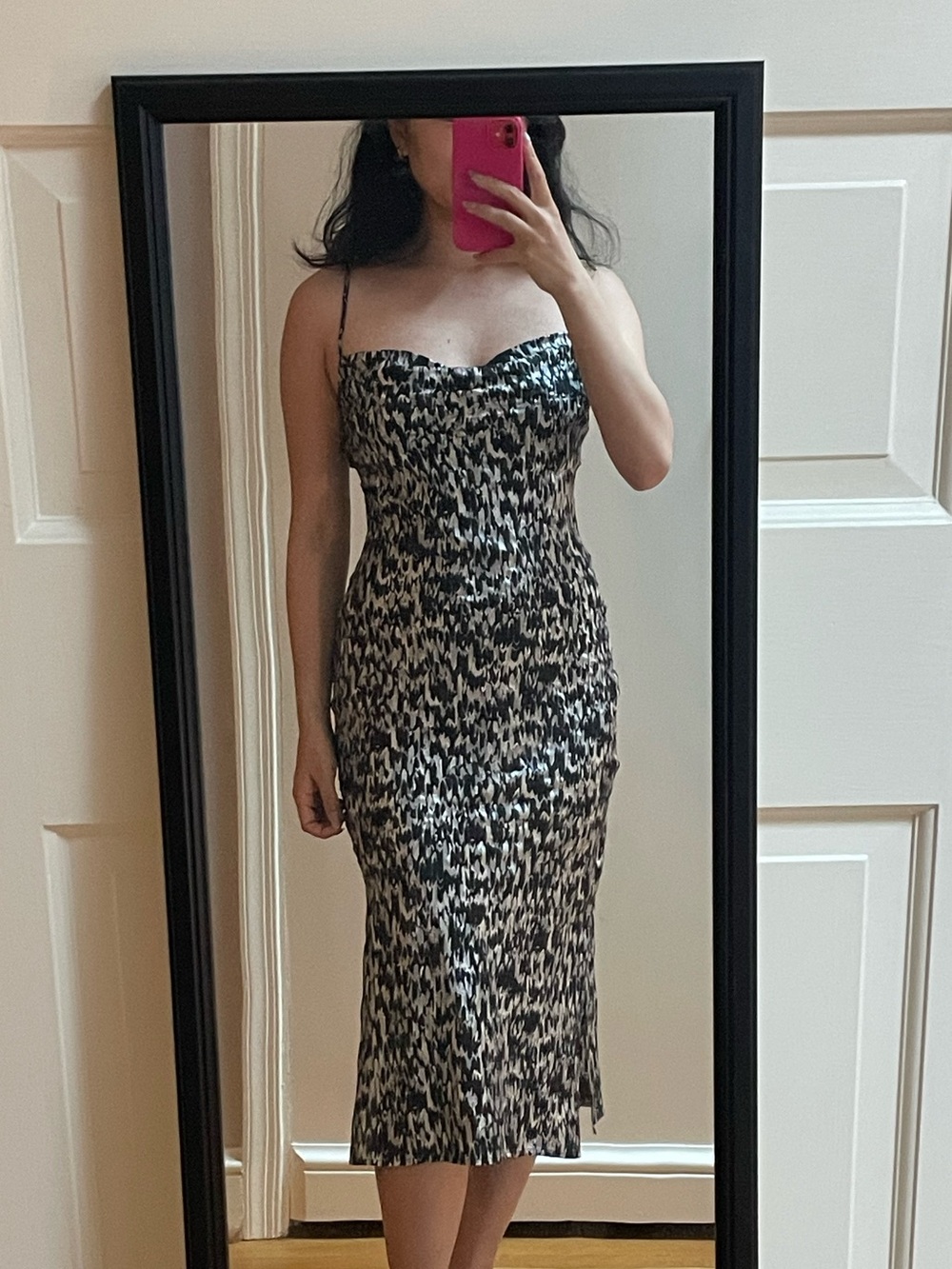 Express satin cowl neck midi dress NWT